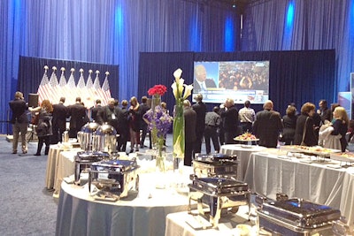 Along with the 15,000-guest celebration that played out in front of the news cameras, McCormick Place hosted four 'behind-the-scenes' receptions.