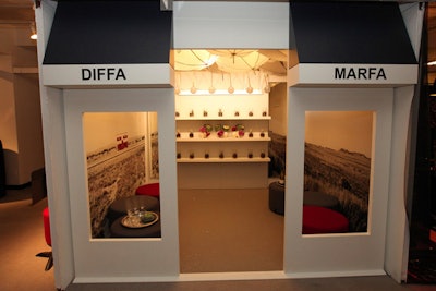 VOA Associates Inc. designed a booth for Steelcase. Inspired by a sculpture in Texas called Prada, Marfa, the structure looked like a mini pop-up store within the showcase and was called—naturally—Diffa, Marfa.