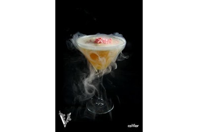 Caviar: tequila, pineapple, and blood-orange “caviar”