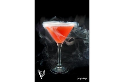 Pop drop: watermelon martini with a kiwi popsicle