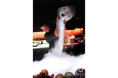 Chef Todd Erickson uses liquid nitrogen in the kitchen