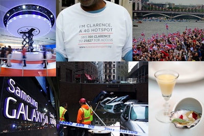 Among the big stories of 2012 were (clockwise from top left) Ford's trade show booth, homeless people serving as South by Southwest hotspots, the Diamond Jubilee, Charlie Trotter's farewell meal, Hurricane Sandy, and Samsung's product launches.