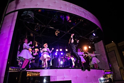 Performers decked out in '60s-inspired costumes took the stage for M.A.C. Cosmetics' 'Glamour Daze' event at the Grove.