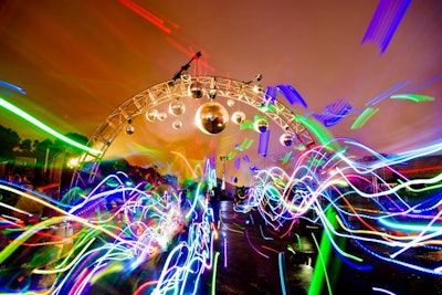 Racers were surrounded by electronic dance music, LED light effects, laser shows, and more.