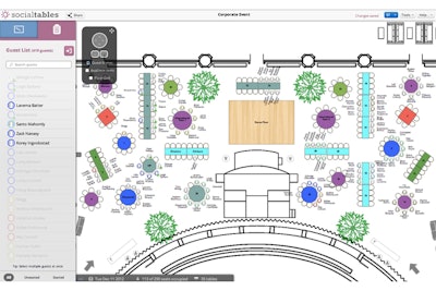 Imported floor plan and event layout