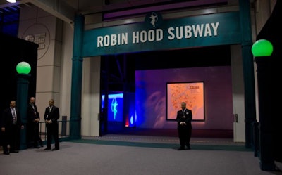 The Robin Hood Foundation returned to the Jacob K. Javits Convention Center for its annual gala May 14 with a subway theme. Rattling sound effects set the scene in the entrance tunnel.
