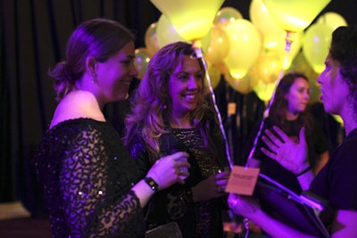For on-the-spot donations, staffers roaming the venue sold helium-filled balloons to guests.