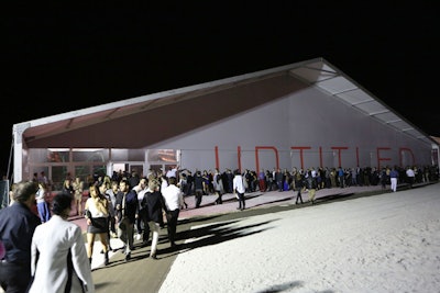 The 5,000 guests made their way to the show's tent, a custom-designed pavilion on the beach.