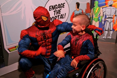 Three to Be Foundation 2012 talent as Spiderman with one of the children