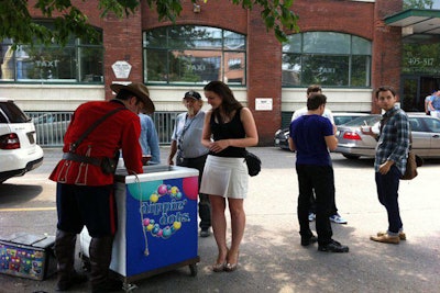 Mounty getting into character pre-arrival