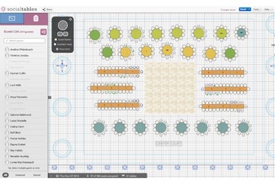 Upload any floor plan and design your event to scale