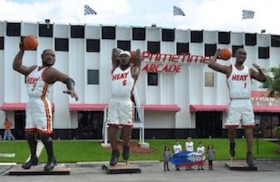 A sculptor from the PrimeTime Amusements team paints Wade