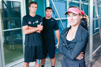 Martina Hingis poses before playing for Chase Bank V.I.P.s