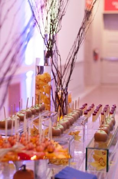 Caterers showcased seasonal treats, such as caramel apples (pictured).
