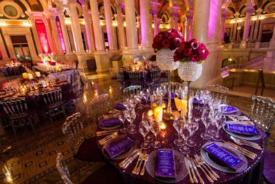 Each table featured a different floral centerpiece.