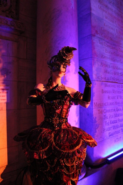 To make the event feel like an extension of The Phantom of the Opera, the organizers brought in 18 costumed mannequins, pieces used in the theatrical production's masquerade scene.