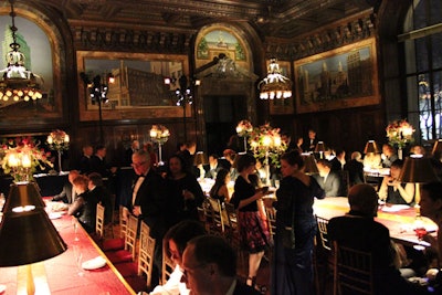 The event took over several spaces inside the New York Public Library, including rooms on the ground floor. The producers used many of the areas as dining halls, setting up catering stations and tables for guests to sit at with their plated dishes.