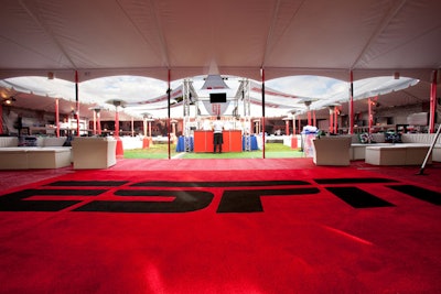 The red carpet design bore the ESPN logo.