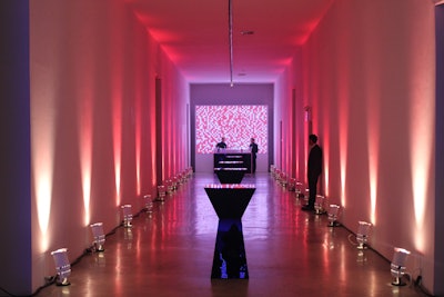 Also at the Whitney Art Party in June, the hallway bars had illuminated displays composed of hundreds of individual lightbulbs that served as backdrops.