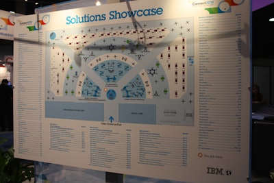In addition to providing information on mobile apps, organizers displayed several traditional directories of exhibitors within the Solutions Showcase.