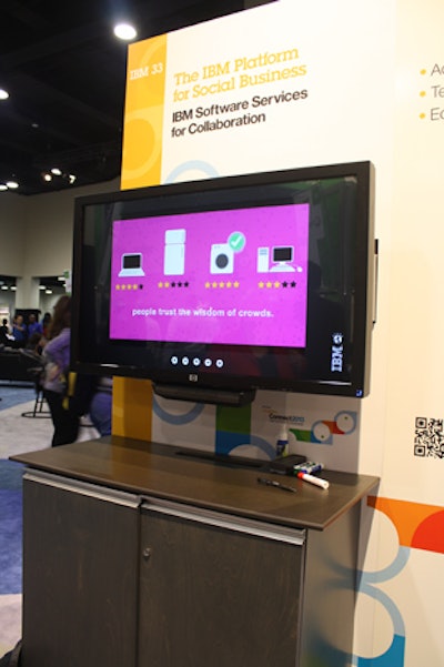 Attendees could use touch-screen monitors throughout the conference to access informational videos, case studies, and product information.
