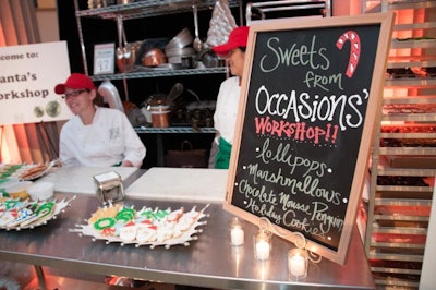 Occasions Caterers had a variety of festive desserts, and a group of elves created and discussed the menu.