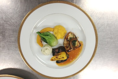 The entrée will include smoked flat-iron beef with grilled sweet pickled pepper, and California olive oil orange Chilean sea bass, plated with caramelized mint fennel, kabocha pumpkin, yellow cauliflower, baby bok choy, and dill mashed potatoes.