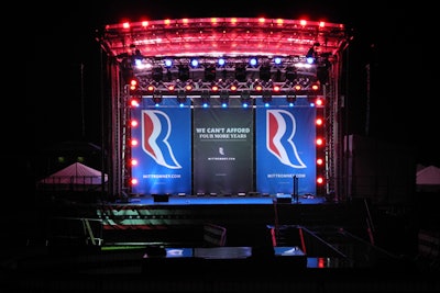 Stage Setup for Romney Rally