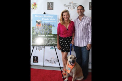 Step-and-repeat for Film Festival Flix—Mutts Rock