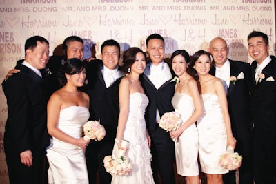 Unique backdrop with bride’s and groom’s names