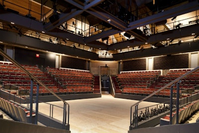 Fichandler Stage—Epic, four-sided auditorium with a bold, earthy design