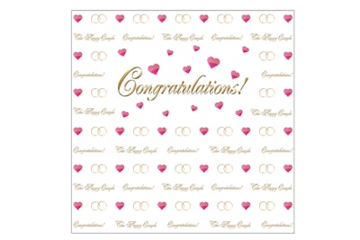 Wedding banner with a congratulations and hearts