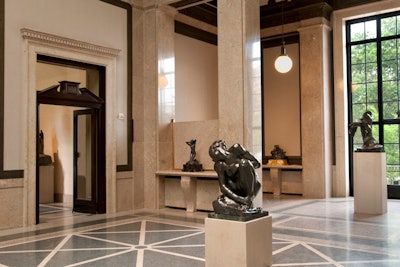 The Rodin Museum reopened to the public in July following a comprehensive, four-year renovation that restored the original interior and exterior designs by Philadelphia architect Paul Cret and garden designer Jacques Grébe. The museum can seat 60 for dinner or hold 80 for a reception.
