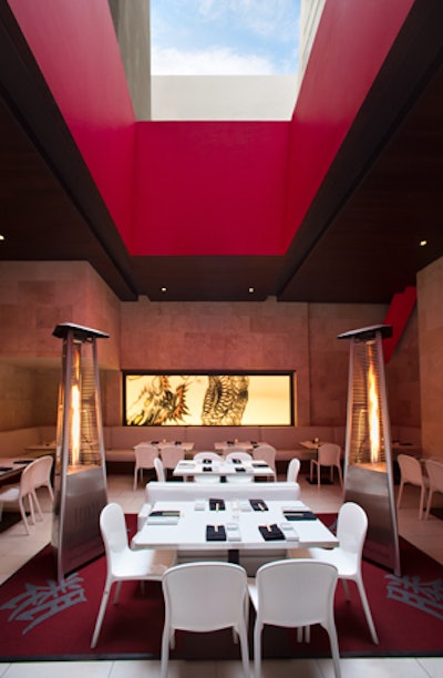 The dramatic, Philippe Starck-designed sushi restaurant Katsuya San Diego opened in February 2012 in the Gaslamp district’s Andaz hotel. An open-air private dining room seats 60, a second-floor semiprivate space seats 45, and the restaurant holds 400 for a buyout.