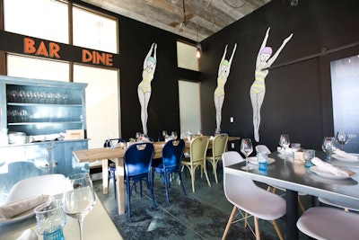 A contemporary American spot, Gabardine opened in Point Loma in March 2012, with a seafood-focused menu including live sea urchin and Maine lobster risotto. The 3,000-square-foot venue is outfitted with wood benches, red-and-white-striped seat cushions, and bold artwork throughout; it holds 100 for buyouts.