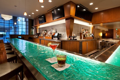 In June, the Westin Gaslamp Quarter hotel added Pinzimini, an Italian bistro-style restaurant. It serves small shared plates, as well as pastas and thin-crust pizzas, alongside an extensive selection of wines and cocktails. The high-ceilinged space has wood paneling, exposed pipes, and floor-to-ceiling windows. A private dining room seats 10.
