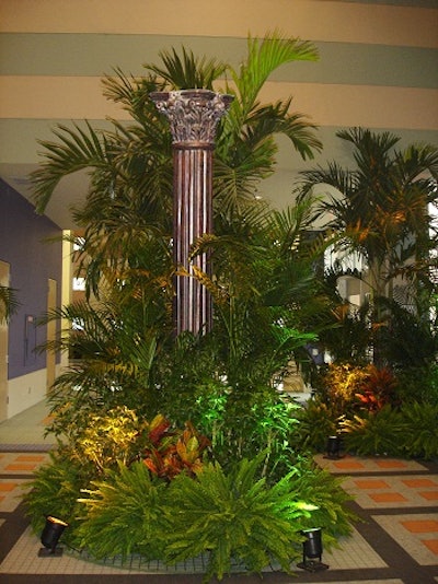 12-foot-tall foliage palm island
