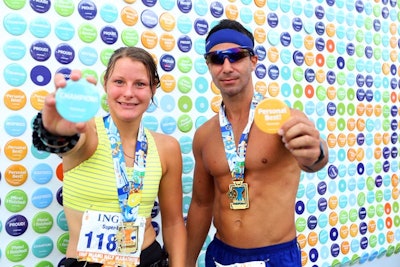 Following the ING Miami Marathon, runners could take inspirational pins from an art installation that Target created to promote Champion's C9 line of athletic wear.