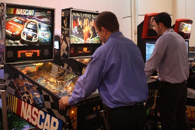 The Gametime zone included pinball machines, Pac-Man, Wii consoles, and two NASCAR simulators.