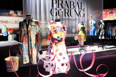 Along one far wall of the venue was a specially built Prabal Gurung for Target pop-up. As a nod to cinematic elements used in other parts of the event, the pop-up boasted movie-style signage and the word 'love' was whimsically spelled out using generic ticket stubs.