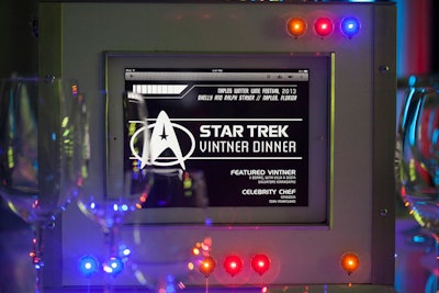 iPads embedded in the centerpieces presented the menu and changed as new courses were served from Spiaggia chef Tony Mantuano.