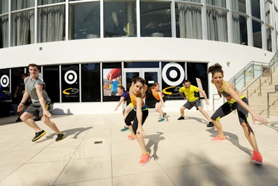 The day before the marathon, Target reached a different audience with a pop-up juice bar and pool party at the Fountainebleau Hotel. Contemporary dance and parkour demonstrations showed the C9 athletic gear in use.
