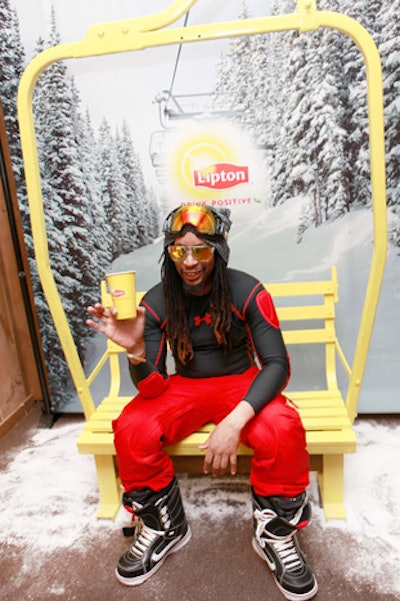 At the Lipton Uplift Lounge at the Sundance Film Festival in January, guests including Lil Jon could pose for photos while sitting in a real ski-lift chair set against a snowy, branded backdrop.