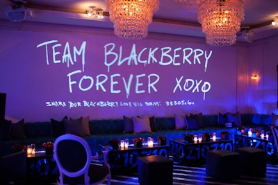Guests shared their love for BlackBerry's new device via messages projected onto a giant screen.