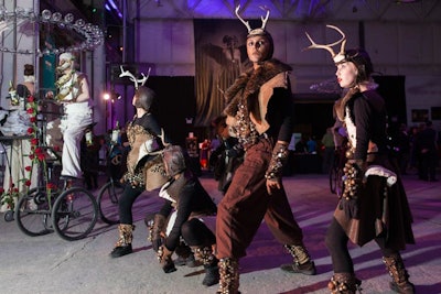 A number of forest creatures roved the event this year, including costumed deer.