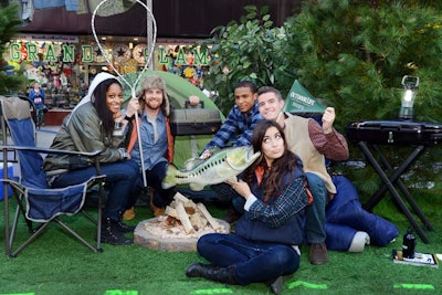 To promote its new line of Outdoor Life apparel, Sears built a campsite-themed area in New York’s Times Square last October. Guests could pose in a photo op area that was set up to look like a real campsite, with a tent, faux grass, a fire pit, and outdoorsy props.