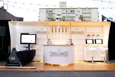 Shellback worked with Rebel Industries to produce its 'rum hut' campaign. The set includes a boat-racing simulator, a video confessional, and iPads where consumers can sign up to be part of the brand's social communities. The company is taking the activation to major wine and spirits and social events around the country through the end of this year.