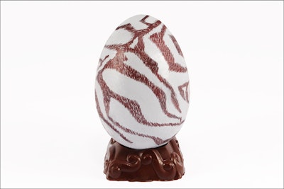 At Payard Patisserie in New York, chef Francois Payard is dressing Easter eggs in animal print. The 'Jungle Wild Easter Egg' collection includes the the eight-inch Jiavara milk chocolate Zebra egg, filled with assorted Valrhona chocolate.