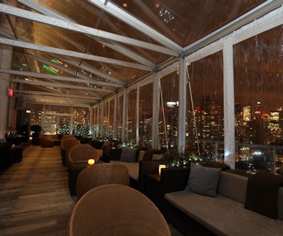 Visitors can take in the city skyline while remaining sheltered.