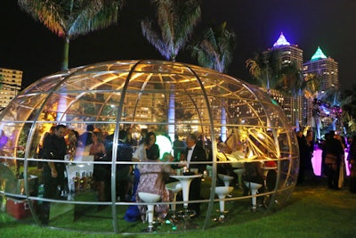 The Soap Bubble structure is available for rent from PopUp Events Group.